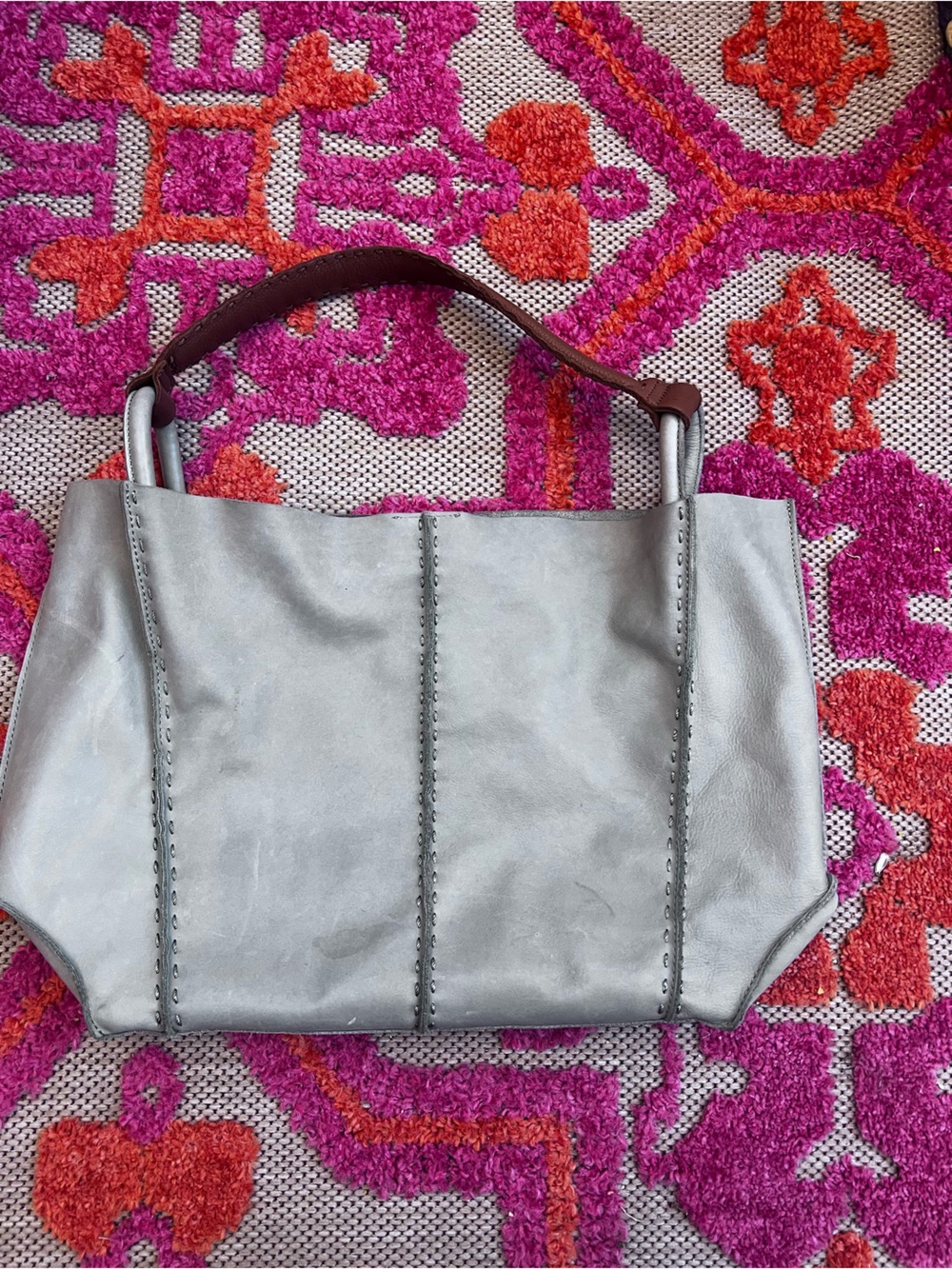 The Sak Los Feliz Leather Tote In Sage Green Pre Owned  aqua green